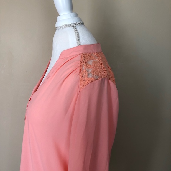 Xhilaration Peach Lace Back Blouse - Picture 8 of 8